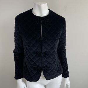 Vintage Quilted Black Velvet Jacket Austin Hill Women's S Evening Cocktail Party